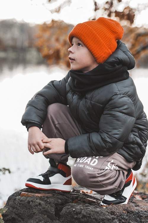 Wysokie Dziecięce Buty Sportowe Biało-Czerwone Teredite