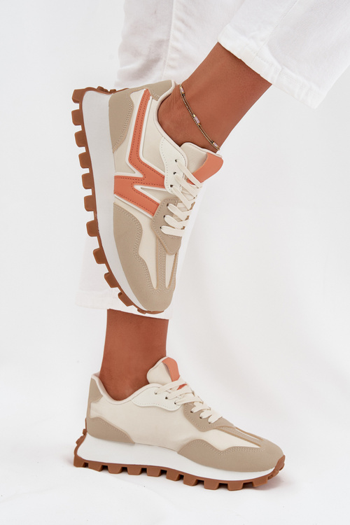 Sneakersy Buty Sportowe Damskie Beżowe Kalelia