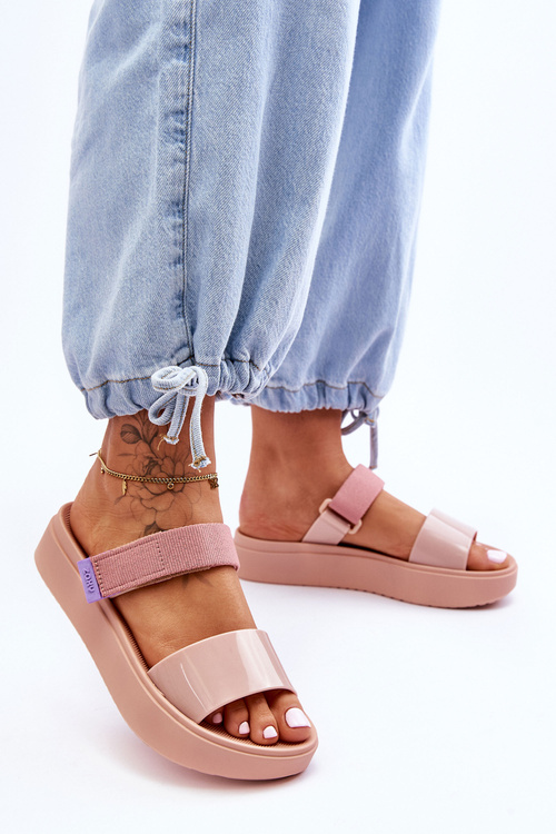 Wegańskie Klapki Na Rzep ZAXY HH285284 Nude