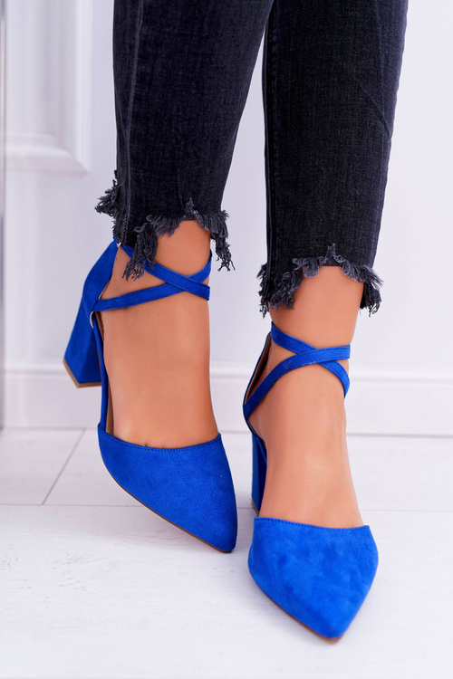 Czółenka Damskie Na Słupku W Szpic Chabrowe Traffic