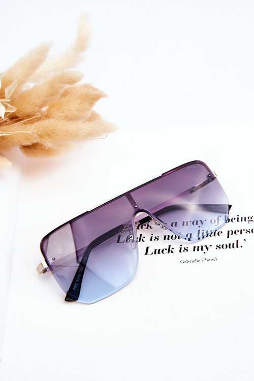 Modne Okulary Przeciwsłoneczne 400UV Prius V310 Gradient Srebrno-Niebieskie