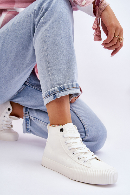 Damskie Wysokie Trampki Materiałowe Big Star LL274445 Białe