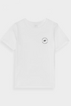 Gładki Bawełniany T-shirt Chłopięcy Regular 4FJWAW24TTSHM1859-10S Biały