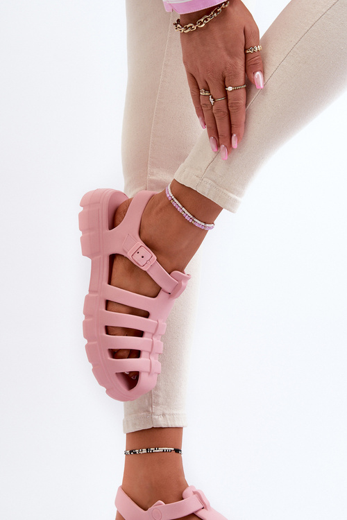 Damskie Piankowe Sandały Rzymianki Różowe Gasaria