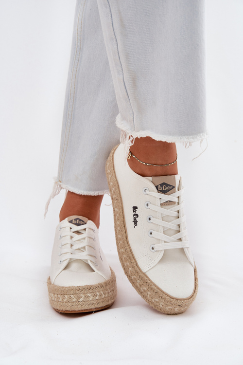 Trampki Damskie Z Plecionką Lee Cooper LCW-25-44-3217 Białe