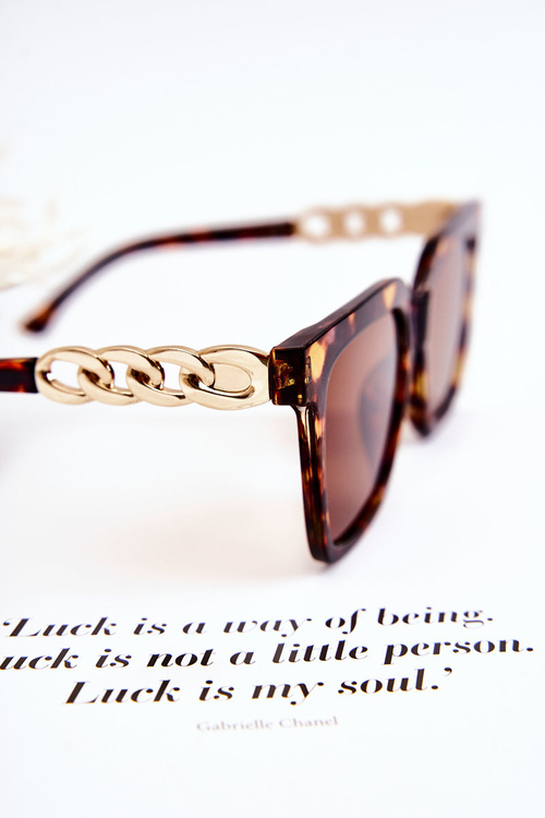 Modne Okulary Przeciwsłoneczne Marmurkowe V120043 Brązowe