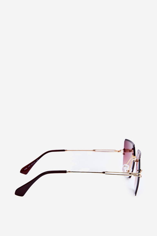 Damskie Okulary Przeciwsłoneczne Z Cieniowanymi Szkiełkami UV400 Złoto-Brązowe