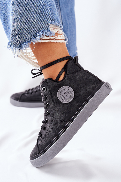 Skórzane Ocieplane Trampki Big Star II274148 Czarne