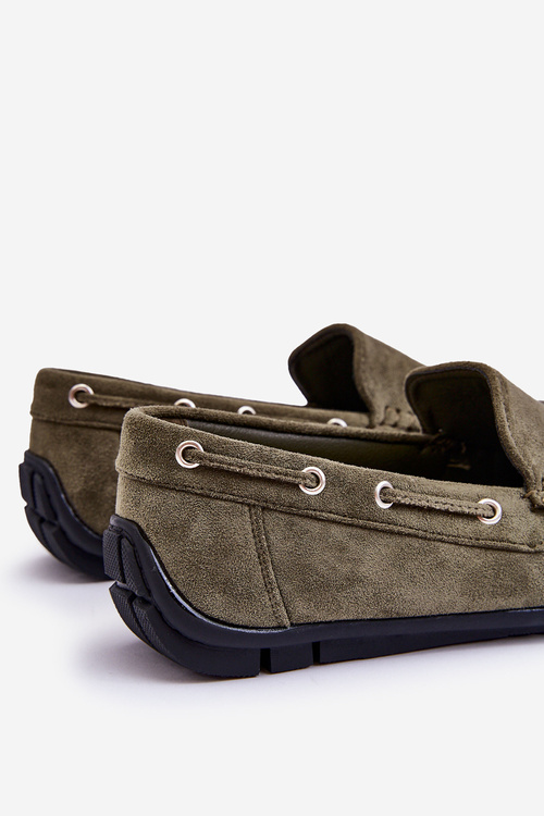 Męskie Zamszowe Wsuwane Mokasyny Zielone Rayan