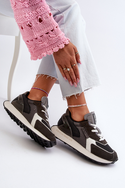 Sneakersy Damskie Na Platformie Memory Foam System Big Star NN274683 Czarne