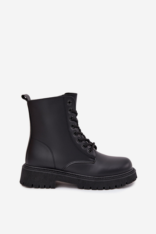 Botki Workery Damskie Ocieplane Na Zamek Czarne Tavera