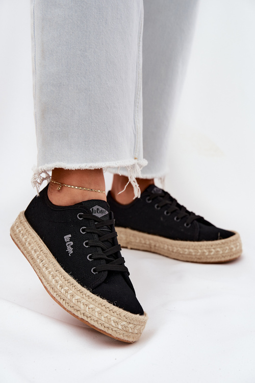 Trampki Damskie Z Plecionką Lee Cooper LCW-25-44-3216 Czarne