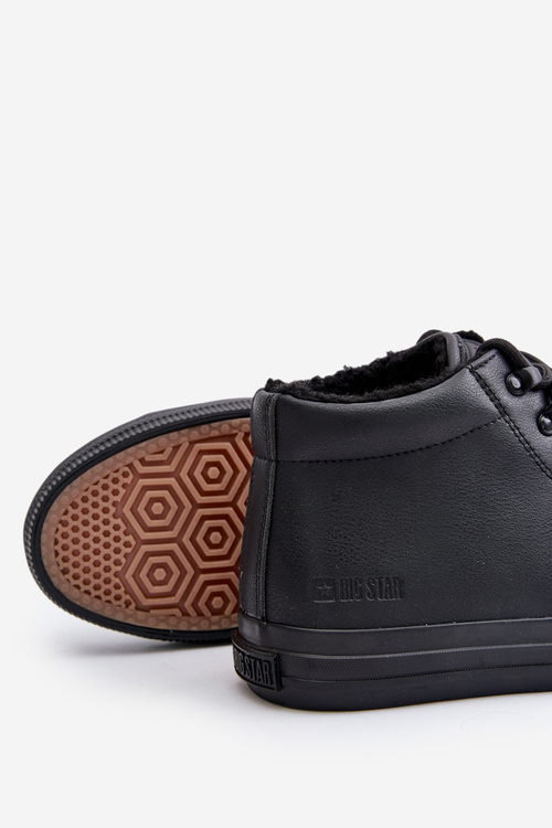 Ocieplane Trampki Męskie Z Eko Skóry Big Star OO174607 Czarne