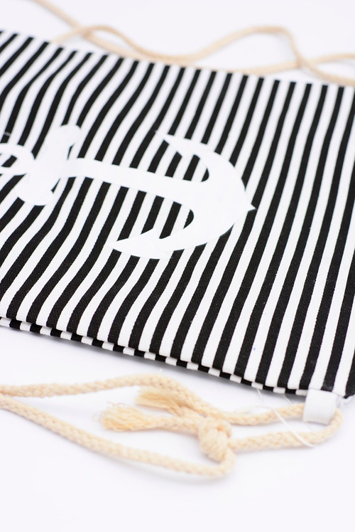 Damska Marynarska Torebka Czarny Worek Plażowy