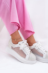 Zdobione Sneakersy Na Platformie GOE RR2N4003 Białe