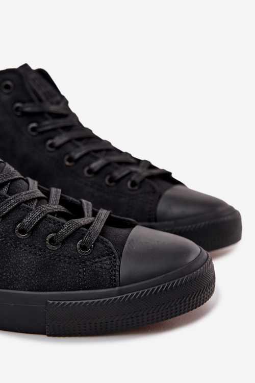 Trampki Męskie Ocieplane Z Eko Skóry Big Star OO174247 HI-POLY SYSTEM Czarne