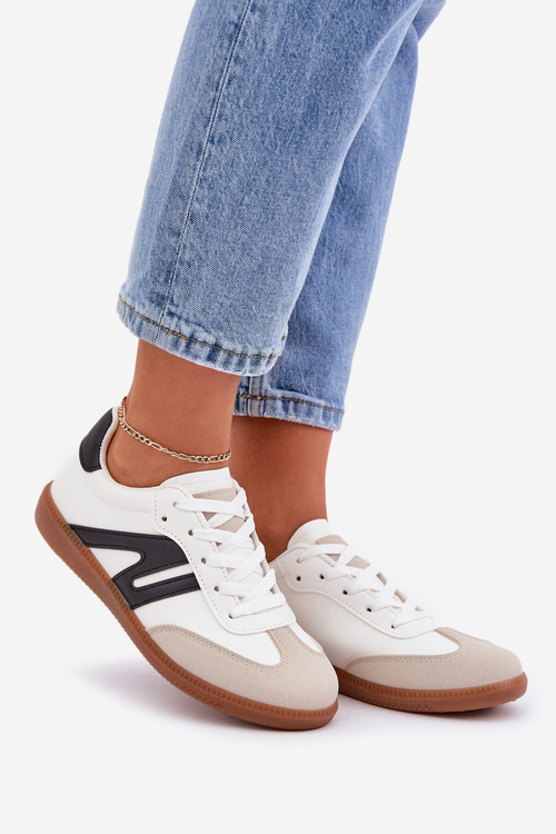 Niskie Sneakersy Damskie Z Eko Skóry Biało-Czarne Navidemi
