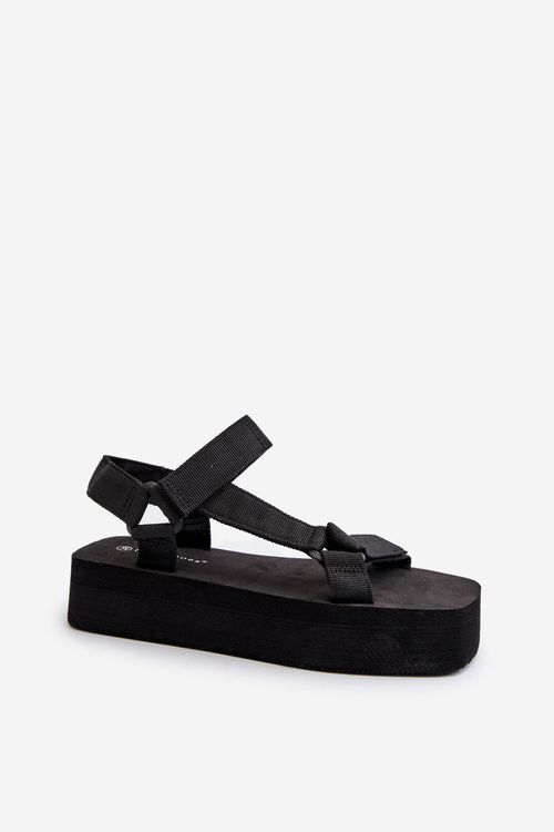Sandały Damskie Na Platformie Czarne Edireda