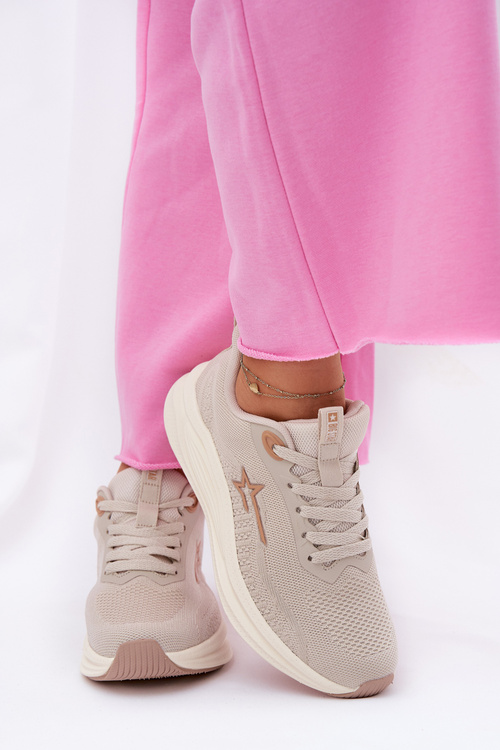 Buty Sportowe Sneakersy Damskie Big Star RR274A145 HI-POLY SYSTEM Beżowe