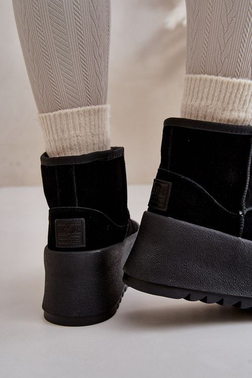 Ocieplane Zamszowe Śniegowce Na Platformie Big Star OO274A213 Czarne