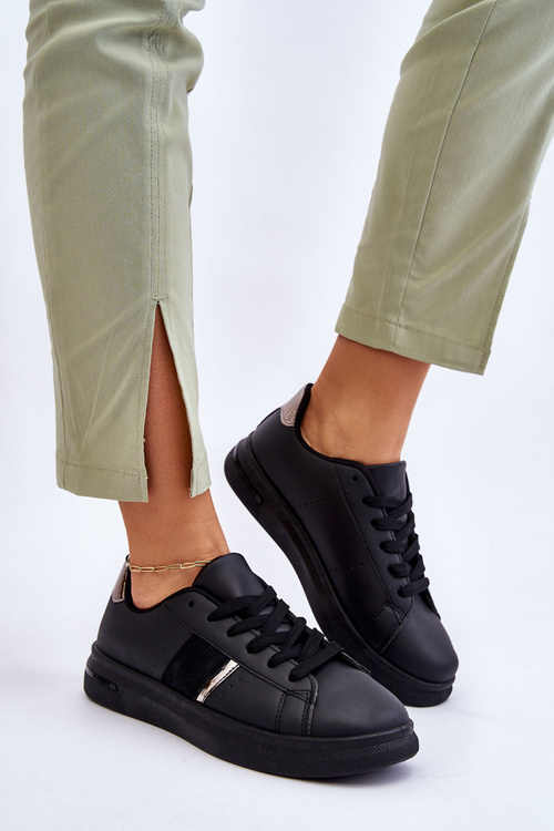 Damskie Sportowe Buty Na Platformie Czarne Soris