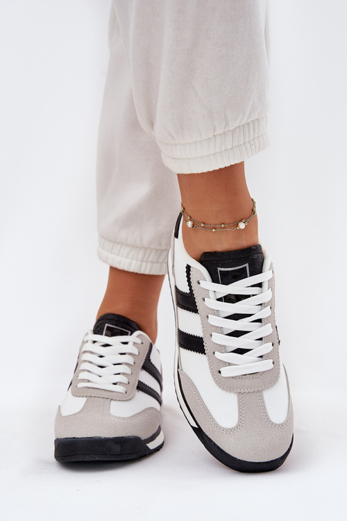 Niskie Sneakersy Damskie Białe Rulaana