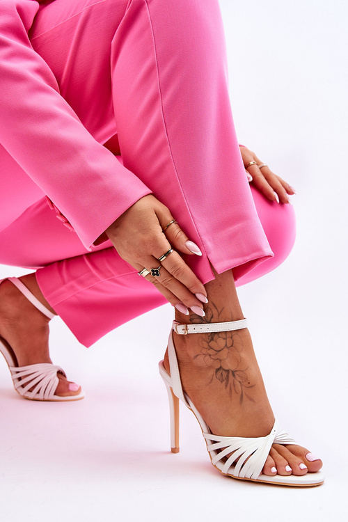 Damskie Sandały Na Szpilce Białe My Darling