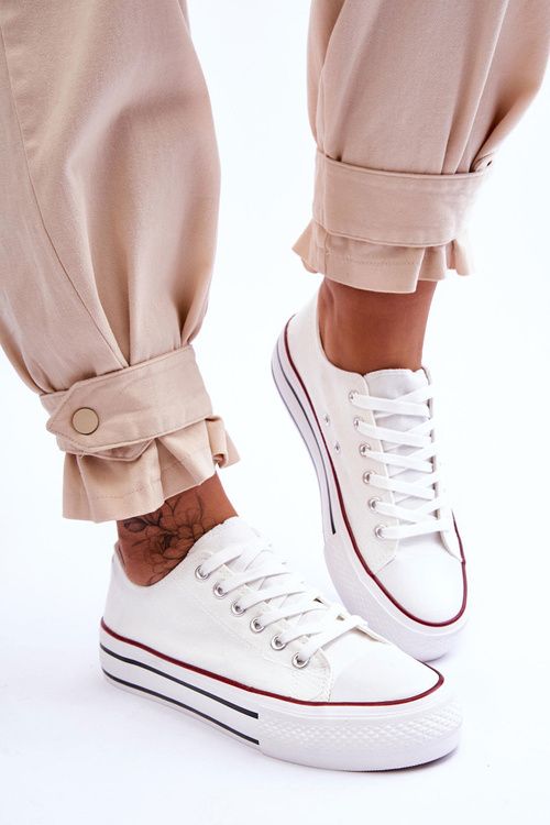 Damskie Trampki Na Masywnej Platformie Białe Ember