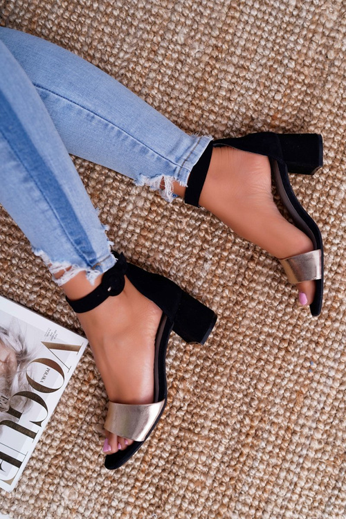 Damskie Sandały Maciejka Skórzane Zamszowe Czarne 04141-25/00-5