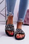 Damskie Klapki Czarne Glamour