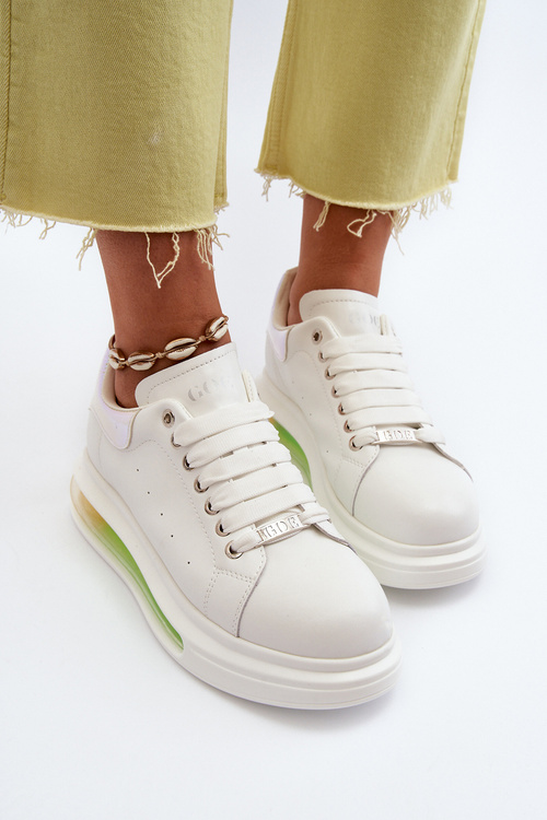 Sneakersy Damskie Skórzane GOE NN2N4029 Białe
