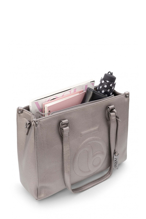 Klasyczna Torebka Shopperka NOBO N1530-C025 Srebrna