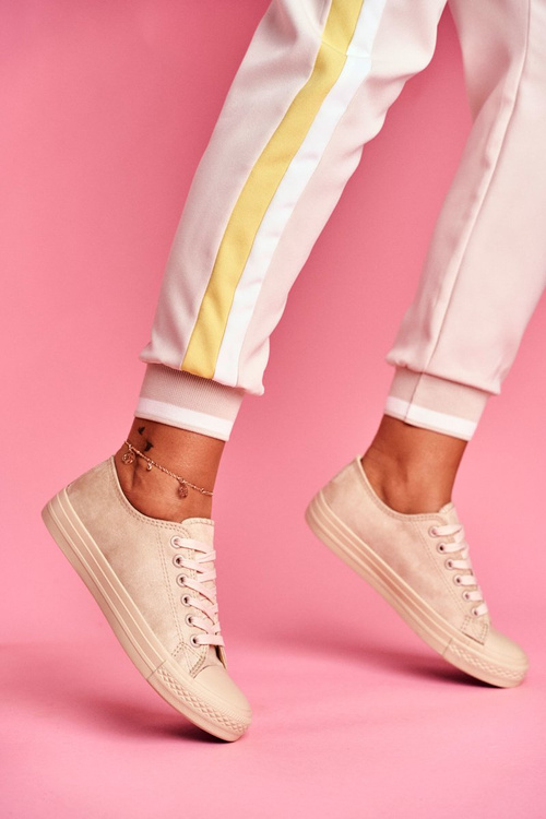 Damskie Trampki Zamszowe Beżowe El Paso