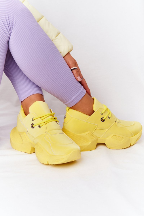Damskie Sneakersy Na Masywnej Podeszwie Żółte Bubbly