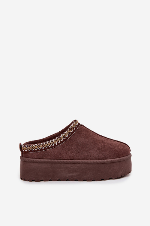 Śniegowce Damskie Z Ozdobnym Haftem Czekoladowe Jenira