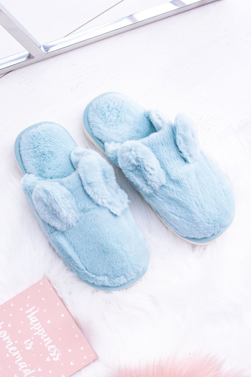 Kapcie Damskie Króliki z Uszami Błękitne Alabama