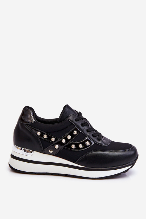 Buty Sportowe Z Ćwiekami Czarne Adley