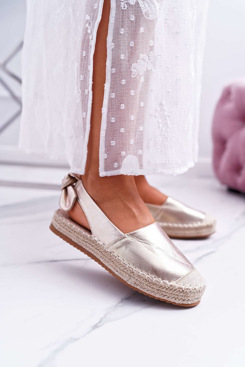 Espadryle Damskie Tenisówki Złote Moriente