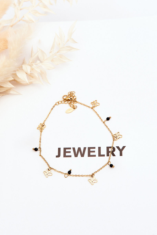 Bransoletka Na Nogę Bez Niklu Z Motylami Złota