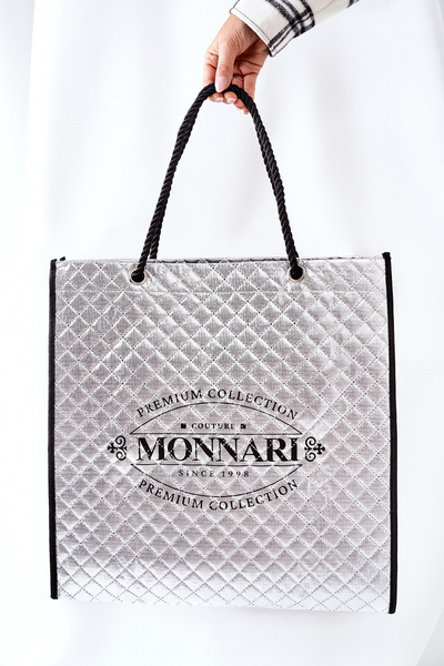 Damska Duża Torba Shopper Monnari NBAG0030-022 Srebrna