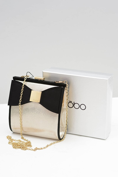 Damska Mała Złota Torebka Nobo Kokarda