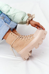 Zamszowe Botki Workery Lewski Shoes 3007-0 Piaskowe