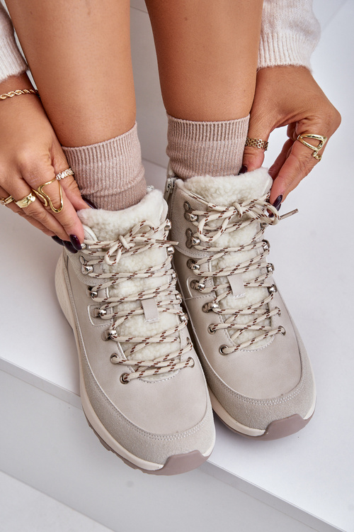 Damskie Lekkie Trapery Na Zamek Lee Cooper LCJ-24-03-3071 Jasnobeżowe