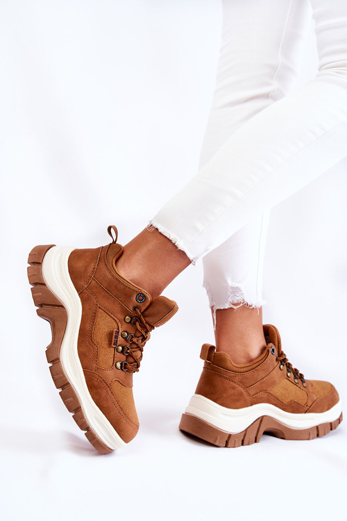 Damskie Buty Trekkingowe Trapery Memory Foam Big Star KK274362 Brązowe