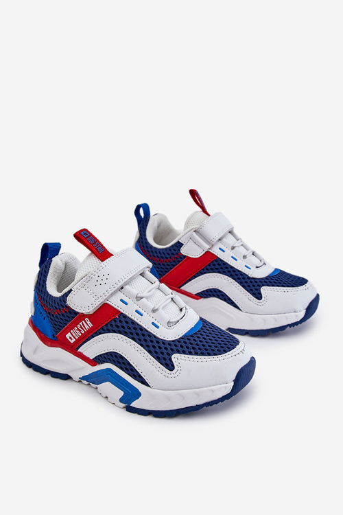 Dziecięce Sportowe Buty Na Rzep Big Star JJ374259 Biało-Granatowe