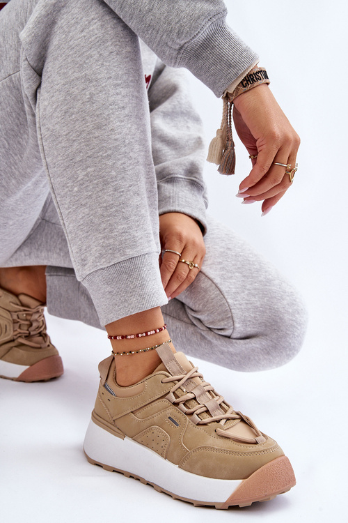 Damskie Buty Sportowe Na Platformie Beżowe Dakari