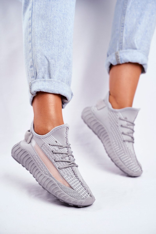 Damskie Sportowe Buty Lekkie Przewiewne Szare Lumiere