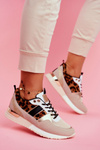 Sportowe Damskie Buty Beżowe Leopard Himme