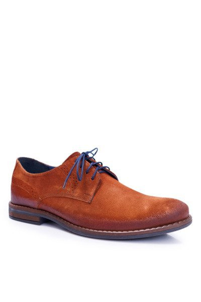 Półbuty Męskie Casual Skórzane Nikopol Camel Lajos