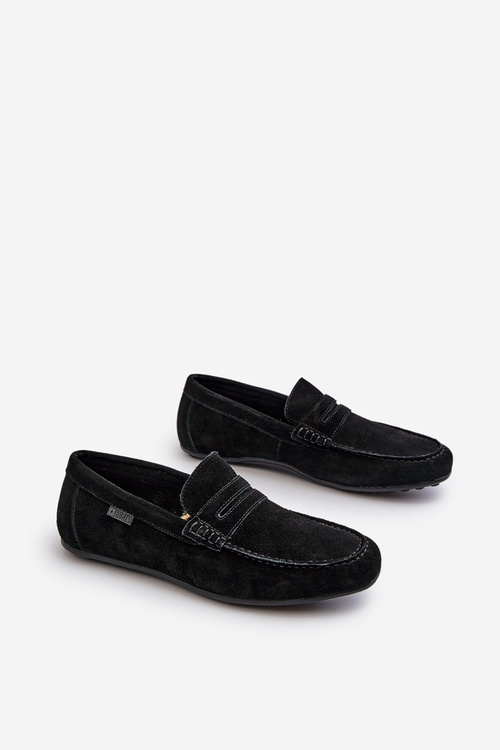 Zamszowe Mokasyny Męskie Big Star NN174224 Czarne